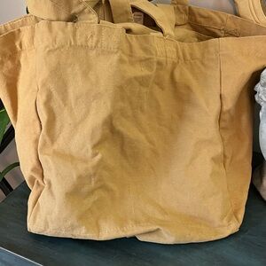 VeraMia Canvas Grocery Bag with Pockets, shoulder straps, foldable, washable